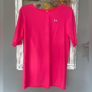 Under Armour Heatgear Women’s Short Sleeve Shirt Size Large Hot Pink